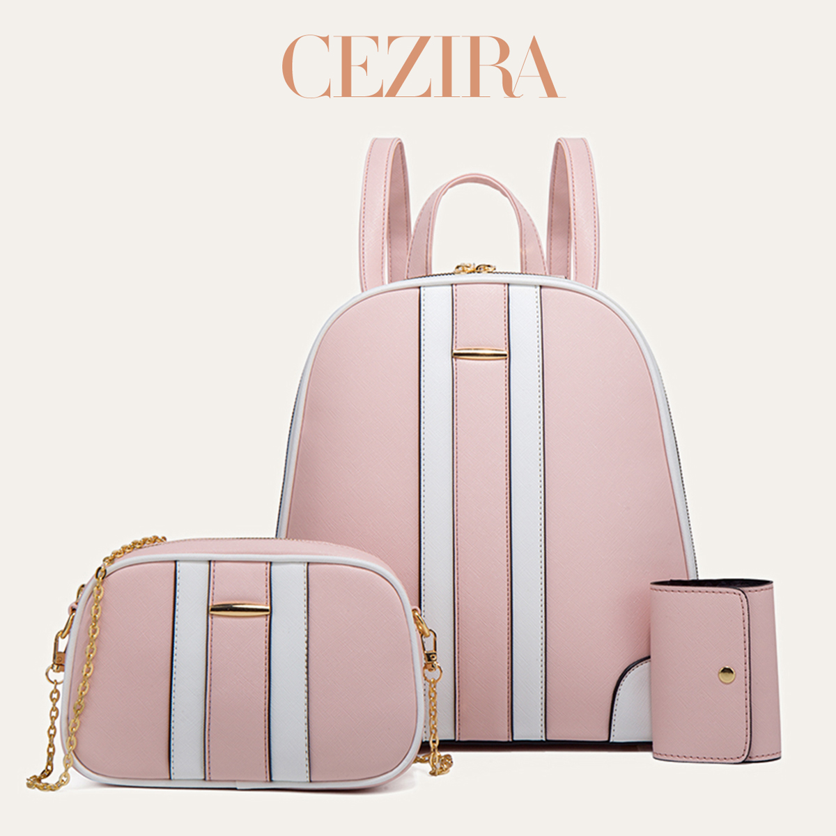 Fashion Backpack Women - Set Zaino CR Fashion a Righe